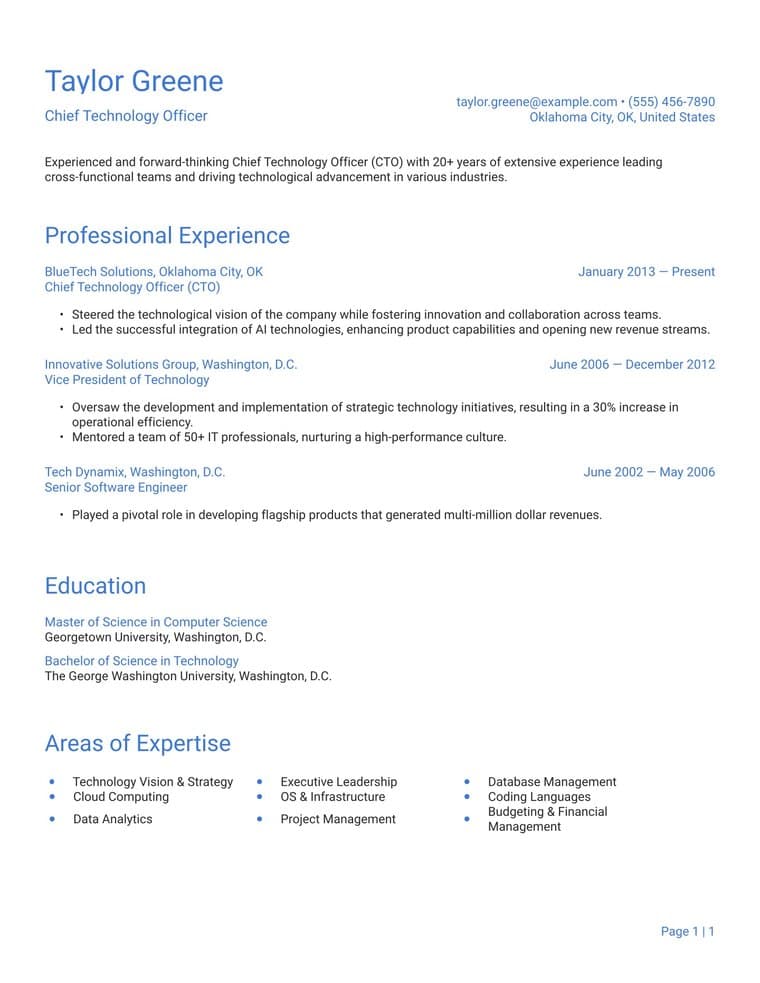 Athens resume template
