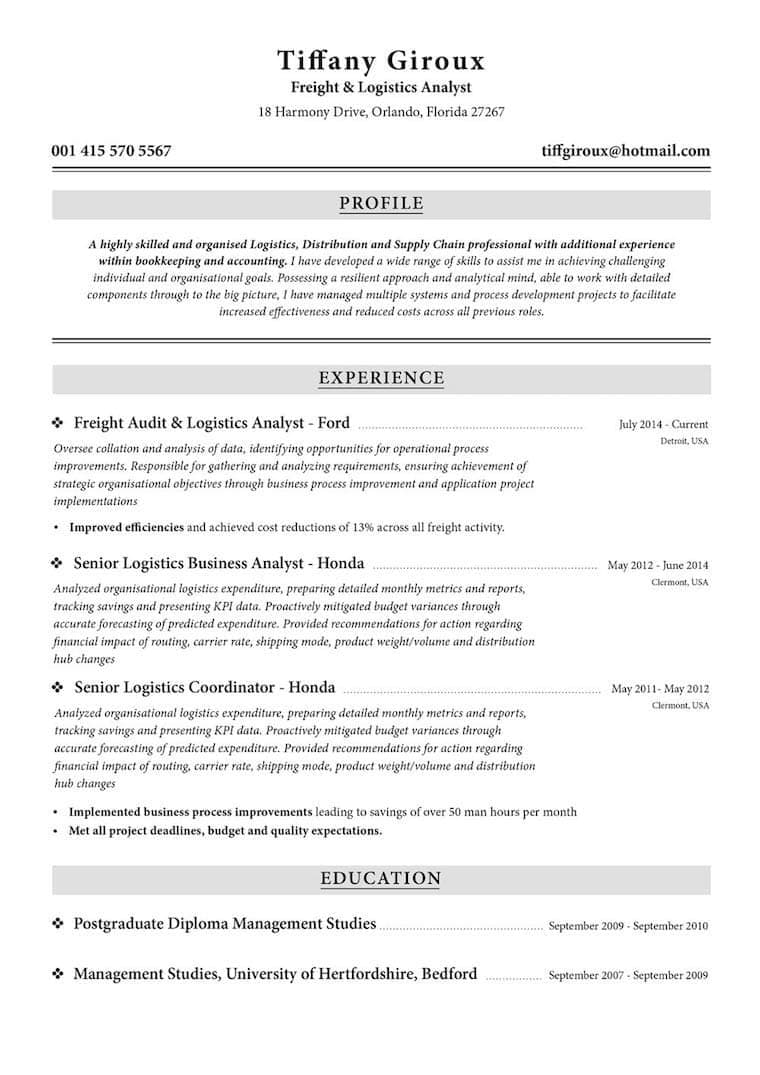 Santiago resume template