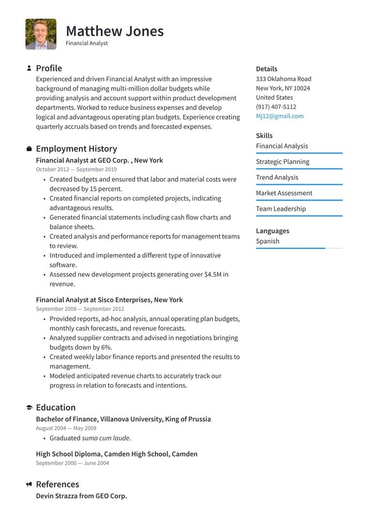 Stockholm resume template